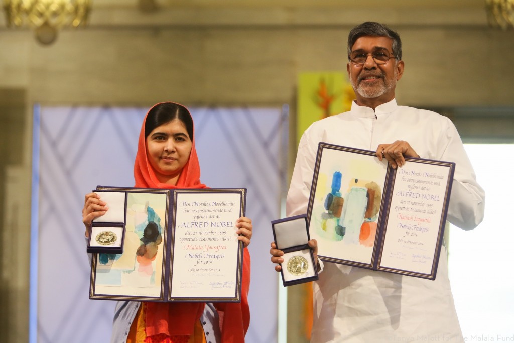 Malala recibe el Premio Nobel de la Paz el 10 de Diciembre de 2014.